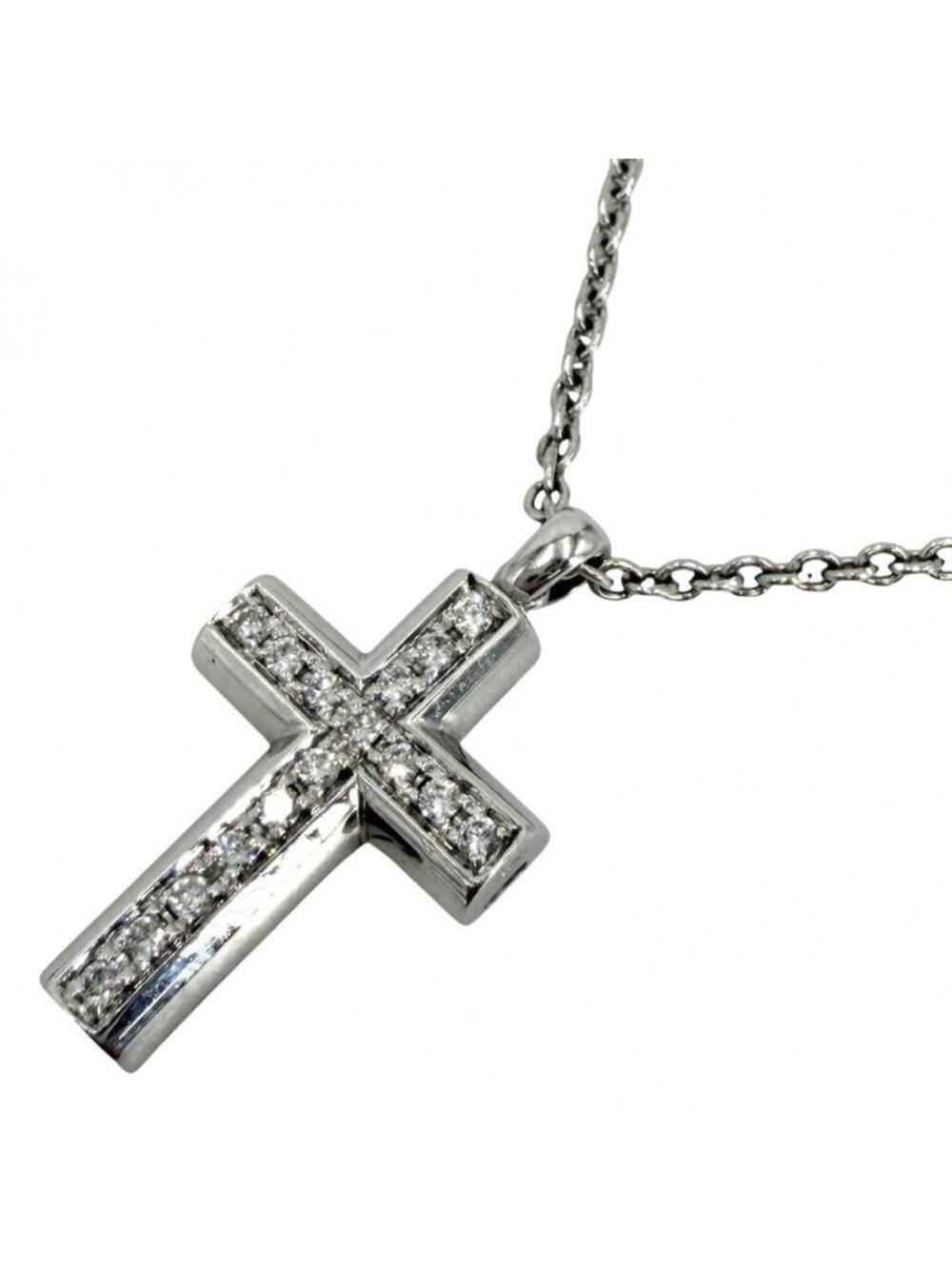 Bvlgari Necklace Latin Cross 18K White Gold